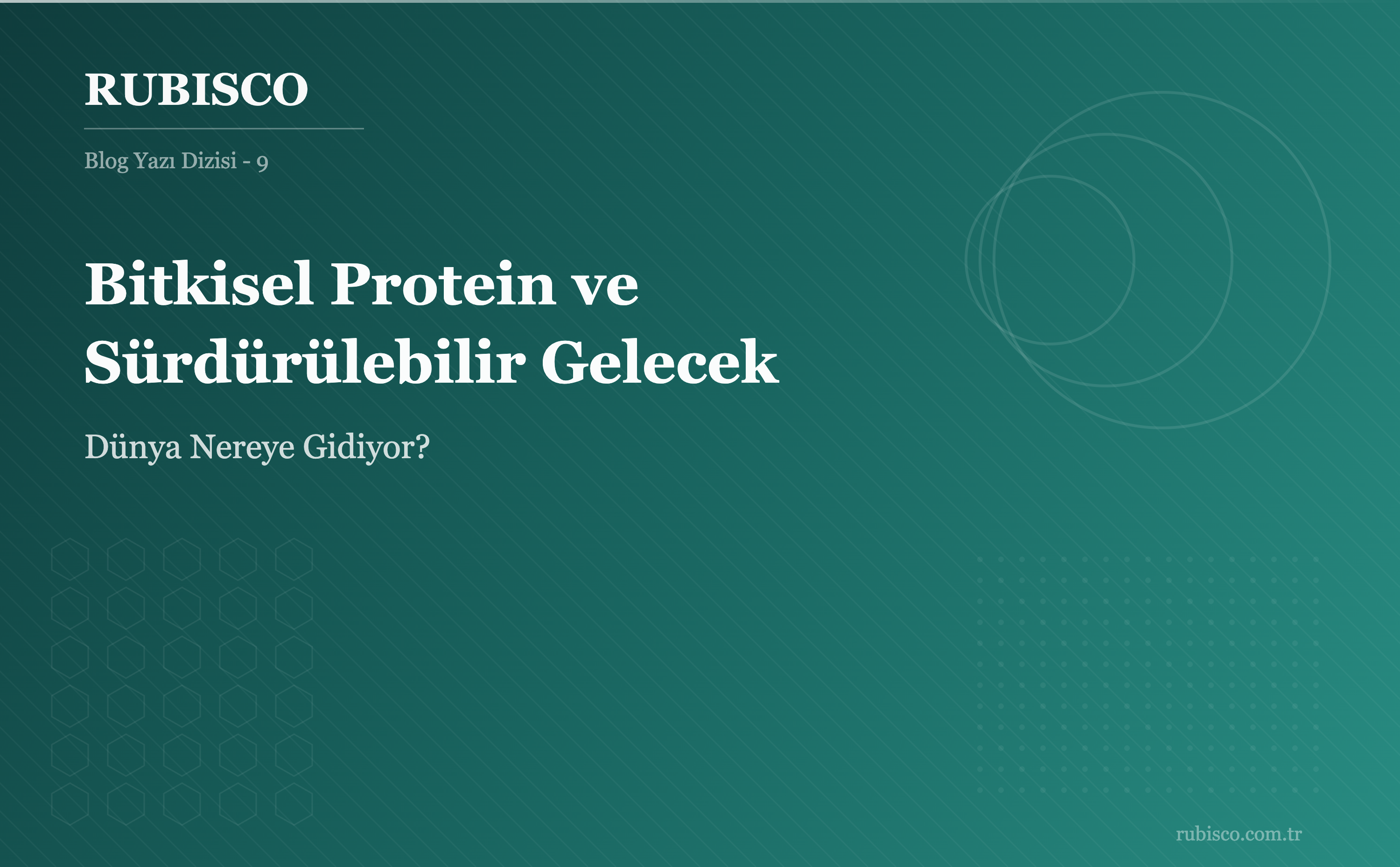 Bitkisel Protein ve S&uuml;rd&uuml;r&uuml;lebilir Gelecek