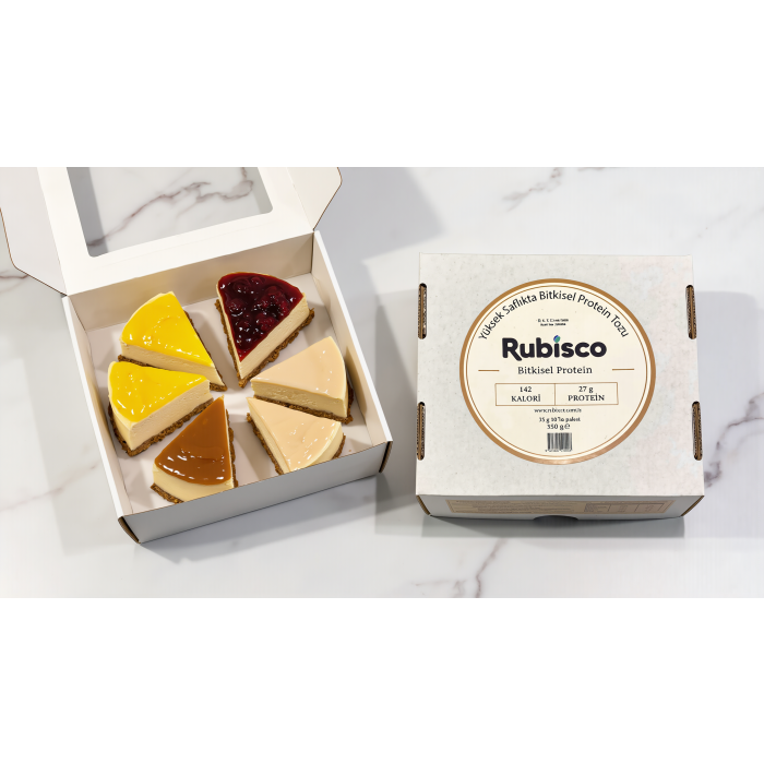 Rubisco Kombo: 6'lı Yüksek Proteinli Albina Cheesecake + Bitkisel Protein Tozu (10'lu Saşe)